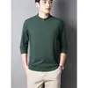 Sudadera de Invierno para Hombre con Media Cremallera, Color Sólido, Felpa Cepillada de Doble Cara, Camiseta Versátil a la Moda, Camiseta Base Cálida de Cuello Medio-Alto