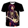 Camiseta Estampada 3D Digital de Cantor de Rock da Moda Transfronteiriça Adulto Casual Punk Hip Hop Engraçada Unissex