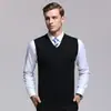 Chaleco de punto para hombre, camiseta básica para hombre, tejido sin mangas de cuello en V ajustado para negocios, chaleco para hombre, suministro directo de fábrica