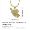 Collar con colgante de amor con incrustaciones de diamantes de hip hop europeo y americano, un golpe a través del corazón, protección del medio ambiente, galvanoplastia, colgante de flecha de Cupido, joyería