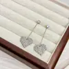 Pendientes de Borla con Corazón de Diamante y Set de Aguja de Plata, Pendientes de Diseño de Nicho Modernos y Dulces, Pendientes Elegantes y Versátiles para Mujer