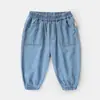 Pantalones Largos de Verano a Prueba de Mosquitos de Mezclilla Tencel Kaka Panda para Niños y Niñas para Bebés