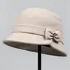 Sombrero de mujer para otoño e invierno, sombrero de pescador de lana de ala corta, engrosado, cálido, casual, sombrero de algodón para mujeres de mediana edad y mayores