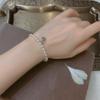 Pulseira de pérolas cerca de 4 * 6mm anel único DIY combinando cinza Moonstone pulseira moda simples elegante pequena jóias frescas