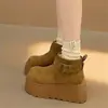 Botas de Neve com Solado Grosso para Mulheres 2026 Novo Estilo Sapatos de Inverno Femininos com Lã Adicionada Botas de Algodão Grossas do Nordeste Botas Curtas Quentes