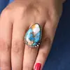 Nuevo Anillo de Cao Shi Manufacturer de Gran Venta para Mujer, Anillo Vintage de Mármol Imitación, Joyería de Nicho con Borde de Candado Metálico