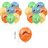 Decoración de Fiesta de Cumpleaños con Tema de Dinosaurios Banderín Colgante Bandera para Pastel Set de Globos
