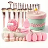 Conjunto de 47 peças de ferramentas de beleza combinação bolsa de cosméticos xiangfeng conjunto de pincéis de maquiagem esponja de maquiagem portátil para lavar viagem maquiagem