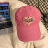 Gorra de béisbol estilo coreano rosa con gato de amor para mujer, gorra con visera de copa suave que hace que la cara se vea pequeña, sombrero versátil de verano 2023 Nuevo