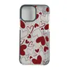 Atacado comércio exterior capas de celular iPhone 17 coração vermelho capa protetora transparente Apple 16 TPU capa macia personalizável