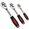 Ferramentas Domésticas para Reparo Automotivo Catraca de Liberação Automática Chave de Catraca Rápida de 24 Dentes Grande Média Pequena Chave de Soquete de Catraca Bidirecional