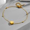 Nova versão coreana de tornozeleira de aço inoxidável dourado amor tridimensional para mulheres, tornozeleira de aço titânio em forma de coração da moda, bijuterias da moda