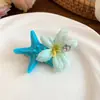 Pinza para el Cabello de Flor de Tela de Estrella de Mar Acrílica, Pinza de Pato Personalizada y de Moda Estilo Resort Costero, Accesorio para el Cabello de Lujo Ligero y de Gama Alta