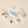 Atacado acrílico forma de amor em branco chaveiro diy personalidade criativa casal photo frame chave pequeno pingente