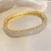 Pulseira Estrelada de Diamante de Três Fileiras Quadrada de Luxo Leve e de Alta Qualidade