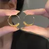 Brincos de gancho redondos com espiga de trigo, femininos, design de nicho de verão, alto senso, estilo frio do Instagram, argola de orelha 2023 nova moda
