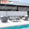 Sofá de Jardín para Exteriores, Tejido de Cuerda Impermeable para Patio, Terraza, Villa, Muebles de Ratán para Aire Libre
