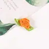 Fita de Cetim Colorida Mini Flor de Tecido Rosa Pequena Flores Tridimensionais Feitas à Mão Laços de Cabelo Presilhas Acessórios de Roupa Venda por Atacado