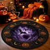 Alfombra decorativa redonda temática de Halloween para uso doméstico, adecuada para salas de estar, a prueba de polvo y resistente a las manchas, se puede usar como alfombra de sofá o mesa de café, y como una alfombrilla de piso fresca y cómoda para dormitorios