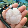 Colgante de Buda de Jade Blanco Afgano Zhenping al por Mayor Jade Afgano Natural Buda Sonriente Pieza de Mango