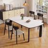 Mesa de Comedor Estilo Crema Pizarra Pata de Elefante Hogar Apartamento Pequeño Rectangular Retro Estilo Mediados de Siglo Fresno Madera Maciza Mesa de Comedor