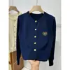 Cardigan de malha estilo suave feminino primavera e outono moda estilo ocidental bordado jaqueta externa única chique casual all-match top