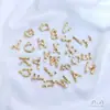 Colar com Pingente de Letra Ouro Real Banhado 14K Ouro Claro Preservação da Cor DIY Textura de Galho Joias Europeias e Americanas Pingente de Corrente na Clavícula