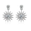 Brincos de girassol com diamantes brilhantes de zircônia, acessórios de orelha mais vendidos, moda coreana, brincos por atacado