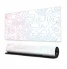 Alfombrilla de ratón abstracta de moda, alfombrilla de escritorio extragrande para juegos, líneas de contorno en blanco y negro, alfombrilla para teclado de computadora, personalizada con borde antideslizante