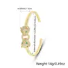 Pulsera Feliz Cadena de Circonita Personalizada Estilo Nuevo para Mujer Chapado Europeo y Americano Oro de 18K Cabeza de Leopardo Pulsera Abierta Joyería