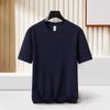 Nueva camiseta de algodón con líquido de hielo antibacteriano y amoníaco 210g sin costuras pegamento de prensado hombro caído color liso para hombre y mujer manga corta