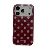 Design de poá vermelho cereja, adequado para iPhone 18 Pro Max, 17 Pro Max, 16 Pro Max e 15 Pro