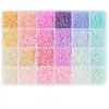 24 Compartimentos Miçangas de Arroz Cor Macaron Pacote de Materiais Artesanal DIY Fazendo Pulseira Colar Acessórios de Joias Conjunto Combinado