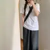 Camiseta Básica Blanca de Algodón Puro para Mujer, Verano 2026, Corte Holgado, Tallas Grandes, Adelgazante, Camiseta Versátil de Manga Corta como Capa Base