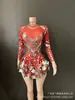 Nuevo vestido de fiesta con espejo brillante de moda europeo y americano, vestido de baile de escenario elástico negro
