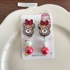 Dibujos Animados Lindo Navidad Clip para la Oreja Niña Aretes Combinables Sin Aretes para Ancianos Alce Niños Joyería para Bebé