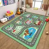 Alfombra impresa de juego de rompecabezas de dibujos animados para niños, alfombra de gateo, alfombra para dormitorio, sala de estar, venta al por mayor