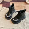 Botas para Niñas de 6 a 12 Años, Nuevo Estilo Otoño e Invierno, Botines para Niños, Antideslizantes, Cálidas, Botas de Piel Estilo Coreano, Botas para Niños Mayores