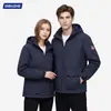 Cortavientos de nuevo estilo, chaqueta de trabajo transfronteriza, abrigo de algodón, talla grande, a prueba de viento e impermeable, cortavientos con capucha forrado de polar para hombre, venta al por mayor