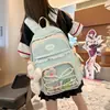 Mochila Escolar para Estudiante de Secundaria Versión Coreana Transfronteriza Femenina Linda de Gran Capacidad Mochila de Viaje para Estudiante de Secundaria Mochila Casual para Estudiante Moderna