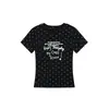 Camiseta Blanca de Manga Corta con Cuello Redondo y Estampado de Lunares para Mujer, Nuevo Estilo de Verano, Top Ajustado con Estampado de Letras Americanas