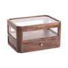 Mesa de Centro de Madeira de Nogueira Preta Caixa de Armazenamento para Mesa de Trabalho Porta-Conjunto de Chá Prateleira de Armazenamento Armário de Cinco Lados Armário de Armazenamento Estética da Dinastia Song Tapete de Chá