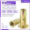 Tuerca remache de linterna de acero al carbono, zinc recubierto de color, tuerca remache de expansión ranurada, tuerca pétalo, piezas automotrices m4m5m6m8
