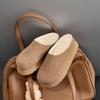 Zapatos Birkenstock de suela gruesa Cuero Genuino Invierno Lana Algodón Zapatos de Mujer con forro polar Zapatos Birkenstock de Altura Baja Engrosados Suaves y Cómodos