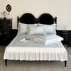Saia de Cama Estilo Francês Estampada Digitalmente Mat de Seda Gelada Conjunto de Três Peças Fresco Respirável Antiaderente Ar Condicionado Mat Macio Dobrável
