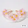 Nuevo Producto Flor de Crisantemo Artificial de Cinco Pétalos Cadena DIY Margarita Pequeña Decorativa Flor de Seda Flor Falsa Guirnalda Hecha a Mano Material para Tocados