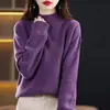 Otoño/Invierno 2026 Suéter de Punto de Lana para Mujer Clásico Versátil Adelgazante de Cuello Alto Ropa Interior de Lana