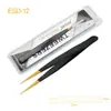 Pinça para Cílios Postiços Manual DIY Clip de Ponta Fina Manual de Manicure para Cílios Pinça para Cílios Postiços Antiestática ESD-15