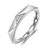 Anel de Casal Gap Diamond para Homens e Mulheres um Par de Anel Simples de Estilo Frio Personalidade Cravejado com Zircônia Anel de Ajuste Aberto