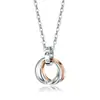 Collar con Anillo de Tres Anillos de Acero de Titanio que No se Desvanece para Mujeres y Hombres de Moda Ins Cadena para Sudadera Hip-Hop Callejero Europeo y Americano Accesorios Personalizados